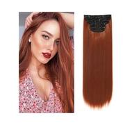 Extensiones de Clip 4 unids/set 24 "de largo recto pieza de cabello grueso clip de pelo sintético en extensiones de cabello for mujeres 180 g extensiones de cabello sintético de cabeza completa con 11