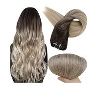 Extensiones de Clip Clip en extensiones de cabello Cabello humano Balayage Ombre Rubio Horquillas 7pcs 120g Máquina de doble trama Remy for mujer Clip in Extension (Color : 2 18 60, Size : 22inches