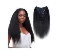 Extensiones de clip con clip, 8 unidades, extensiones de cabello humano con clip, 30,5 a 60,5 cm, doble trama, extensiones de pelo brasileño Remy para mujeres negras, clip en Ha