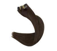 Extensiones de Clip Extensiones de cabello con clip, Balayage Ombre Marrón a rubio sucio 120 g Extensiones de cabello con clip de doble trama Cabello humano real Extensiones de cabello Remy rectas con