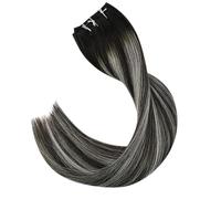 Extensiones de Clip Extensiones de cabello con clip, Balayage Ombre Marrón a rubio sucio 120 g Extensiones de cabello con clip de doble trama Cabello humano real Extensiones de cabello Remy rectas con