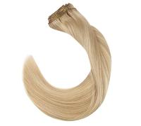 Extensiones de Clip Extensiones de cabello con clip, Balayage Ombre Marrón a rubio sucio 120 g Extensiones de cabello con clip de doble trama Cabello humano real Extensiones de cabello Remy rectas con