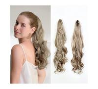 Extensiones de cola de caballo 18 pulgadas Curly Wave Mini Jaw Ponytails Pony Tail Hairpiece Clip en Hair Claw Ponytail Extension Extensiones Fibra sintética for mujeres para mujeres(Color:005)
