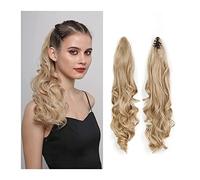 Extensiones de cola de caballo 18 pulgadas Curly Wave Mini Jaw Ponytails Pony Tail Hairpiece Clip en Hair Claw Ponytail Extension Extensiones Fibra sintética for mujeres para mujeres(Color:001)