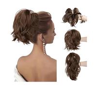 Extensiones de cola de caballo Coleta falsa de pelo rubio falso for mujer, pinza de garra sintética en extensiones de cabello de cola de caballo, moño de pelo Diy para mujeres(8L)