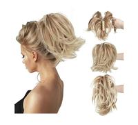 Extensiones de cola de caballo Coleta falsa de pelo rubio falso for mujer, pinza de garra sintética en extensiones de cabello de cola de caballo, moño de pelo Diy para mujeres(27T613)