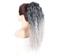 Extensiones de cola de caballo de pelo sintético rizado y rizado for cosplay con cinta y cordón.(1BT70)