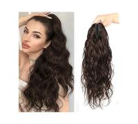 Extensiones de cola de caballo Extensiones de cola de caballo de cabello Remy brasileño - Pieza de cabello humano con clip y ondas corporales Extensiones de cabello(18inches)