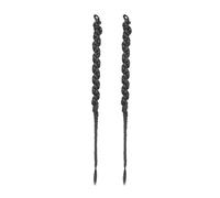 Extensiones de cola de caballo Extensiones de cola de caballo trenzadas largas con banda elástica para el cabello, 2 piezas, extensiones de cabello sintético trenzadas en espiga pelo suelto (negro, 24