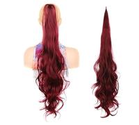 Extensiones de cola de caballo Postizo rizado Natural for mujer, cola de caballo sintética de 32 pulgadas, envoltura Flexible de capas largas alrededor de extensiones de cabello de cola falsa para muj