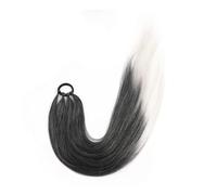 Extensiones de cola de caballo trenzas sintéticas envoltura alrededor de la cola de moño con banda elástica anillo de pelo para uso diario (Mix1bgrey)