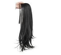 Extensiones de cola de poni para mujeres de 30 a 50 cm de largo, color marrón oscuro, ondulado, con clip sintético en cola de pony, pieza para el uso diario (negro natural, 12 pulgadas)