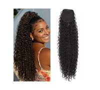 Extensiones de cola de ponytail de 24 pulgadas, con cordón sintético de onda profunda para mujeres negras, sensación de cabello humano con clip, pieza gruesa y natural (2)