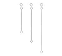 Extensiones de collar de 3 piezas, de plata de ley 925, para pulseras y tobilleras, accesorios de joyería, Plateado