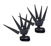 Extensiones de dedos articuladas, garras de esqueleto aterradoras, dedos flexibles, accesorios de cosplay para mujeres y hombres, fiesta temática de casa encantada, juego de rol de Halloween, A, Black