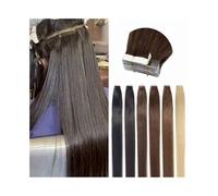 Extensiones de doble cara cinta en extensiones de cabello humano para mujeres, invisible sin costura para Remy brasileño largo 16-26 pulgadas 50 g 20 piezas pelo invisible(Dark Brown,24 pulgadas)