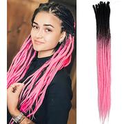 Extensiones de Dreadlocks Pelo de Ganchillo 0.6cm Dreads Hechas a Mano 24 Pulgadas 20 Mechones Largas Trenzas de Ganchillo Estilo Hip-Hop Extensiones de Dreadlocks Suaves