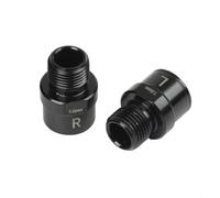 Extensiones de eje de pedal de bicicleta de 16 mm y 20 mm en acero cromado para uso a largo plazo en bicicletas de carretera y todoterreno (16 mm, negro)