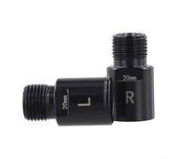 Extensiones de eje de pedal de bicicleta de 16 mm y 20 mm en acero cromado para uso a largo plazo en bicicletas de carretera y todoterreno (20 mm, negro)