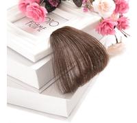 Extensiones de flequillo HAIQUAN, cabello humano, flequillo plano, flequillo atado a mano, extensiones de cabello con clip, color marr n oscuro