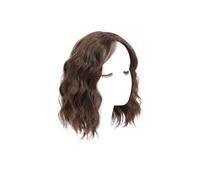 Extensiones de pelo corto con ondas para mujer, 30 cm de longitud, aspecto natural, peluca de volumen para más plenitud, agrega volumen al cabello (marrón castaño)