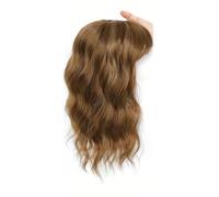 Extensiones de pelo de 14 pulgadas para mujeres con cabello fino, base grande de 6,5 x 6,5 pulgadas con flequillo, piezas de peluca de encaje invisibles hechas a mano agrega volumen al cabello (Auburn
