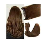 Extensiones de pelo de alambre de uso diario 12-26 pulgadas marrón chocolate Remy invisible transparente línea de pescado pelo liso(26 pulgadas)