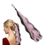 Extensiones de pelo de cola de caballo - Cola de caballo envolvente de color con corbata elástica de cola de caballo trenzada | Peluca trenzada sintética con accesorios para el pelo largo para un