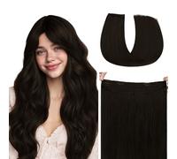 Extensiones de pelo de halo, extensiones de pelo de alambre oculto recto, extensión de cabello secreto de color marrón oscuro, extensiones de cabello humano, 50,8 cm, hotbanana