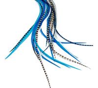 Extensiones de pelo de plumas reales + anillos/lazo - ice (8 Plumas)