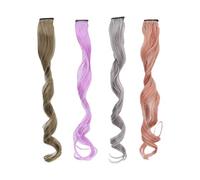 Extensiones de pelo destacadas extensiones de cabello sintéticas largas de colores para mujeres niñas vida diaria Cosplay pelo sintético de alta temperatura 55 cm 4 piezas