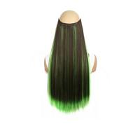 Extensiones de pelo liso 3/4 de uso diario de 60 cm para toda la cabeza, una pieza, 5 clips, extensiones de cabello con clip para mujer, múltiples estilos (2H51CH86C)