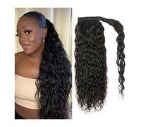 Extensiones de pelo ondulado de 30,5 a 66 cm, ondulado, ondulado, ondulado, ondulado de agua, pinzas de cola de caballo, pelo humano brasileño, para mujer (14 pulgadas, 120 g)