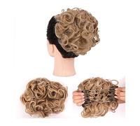 Extensiones de pelo para moño desordenado, peines con clip en extensiones de cola de caballo para mujeres, extensiones de moño de pelo rizado y desordenado, postizos, moños fáciles de estirar, resal