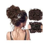 Extensiones de pelo para moño desordenado, peines con clip en extensiones de cola de caballo para mujeres, extensiones de moño de pelo rizado desordenado, postizo sintético Updo, moños fáciles de es