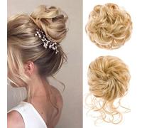 Extensiones de pelo para moños desordenados, moños desordenados, 2 unidades (rubio mixto2)