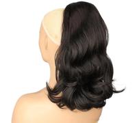 Extensiones de pelo sintético con cordón para mujeres negras de 45 cm (marrón)