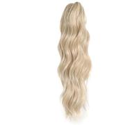 Extensiones de pelo sintético ondulado de 45 cm de largo, con clip en cola de caballo, con fijación de garras para mujeres para uso diario (4/30HL)