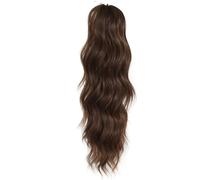 Extensiones de pelo sintético Ponytail de 18 pulgadas de largo, ondulado, con clip en cola de caballo, extensiones de pelo sintético con fijación de garras para mujeres para uso diario (4/27HL)