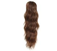 Extensiones de pelo sintético Ponytail de 45 cm de largo, ondulado, con clip en cola de caballo, extensiones de pelo sintético con fijación de garras para mujeres para uso diario (NC/4HL)