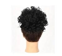 Extensiones de pelo sintético rizado con cola de ponytail afro Puff Bun Clip para mujer, uso diario de fiesta, color negro