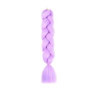 Extensiones de pelo trenzado de uso diario para mujeres, 2 paquetes, 100 g/paquete, 24 pulgadas, pelo sintético resistente a la temperatura para trenzas de ganchillo trenzadas (morado claro)