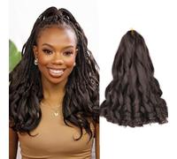 Extensiones de pelo trenzado francés de 35,5 cm, 2 paquetes de extensiones de pelo trenzado, trenzas francesas, trenzas francesas en espiral para mujeres negras (4#, 14 pulgadas (paquete de 2)
