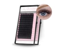 Extensiones de pesta as Qeelasee de vis n postizo, pesta as individuales, rizo 0,05 D, volumen de 12 mm, uso en sal n (D 12 mm)