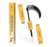 Extensiones de pestañas individuales con pegamento y sellado, cabezal de cepillo mejorado para un uso más fácil, resistente al agua y fuerte adhesivo y protector para pestañas QUEWEL Cluster en casa