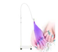 Extensiones De PestañAs Led LáMpara De Pegamento Para Manicura Con Pedal - LáMpara De Curado Para SalóN De Manicura - LáMpara De Curado RáPido Con Cuello De Cisne Flexible,White