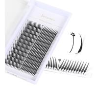 Extensiones de pestañas prefabricadas de anime Spire con alas de raíz plana, rizo C D, abanicos de volumen de 8-16 mm, forma de pluma, pestañas individuales para salón de belleza (rizo Fox Spire-D, 10