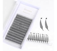 Extensiones de pestañas prefabricadas de anime Spire, raíces planas, rizo C D, abanicos de volumen de 8-16 mm, forma de pluma, pestañas individuales para salón de belleza (espiral, corazón, estrella-C