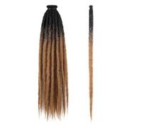 Extensiones de rastas de 24 pulgadas, 40 hebras de cabello trenzado de ganchillo, pelucas sintéticas suaves de 0,6 cm de ancho for mujeres Wear and Go(2T-27#)