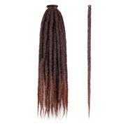 Extensiones de rastas de 24 pulgadas, 40 hebras de cabello trenzado de ganchillo, pelucas sintéticas suaves de 0,6 cm de ancho for mujeres Wear and Go(1BT30#)